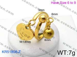 Stainless Steel Gold-plating Ring - KR51808-Z