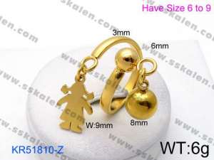 Stainless Steel Gold-plating Ring - KR51810-Z