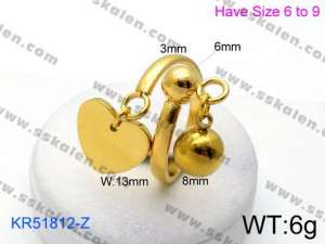Stainless Steel Gold-plating Ring - KR51812-Z
