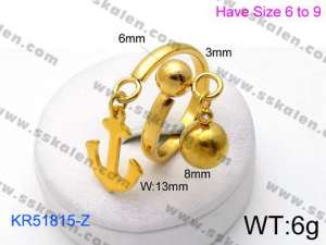 Stainless Steel Gold-plating Ring - KR51815-Z