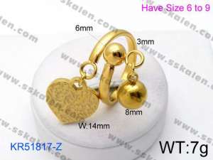 Stainless Steel Gold-plating Ring - KR51817-Z
