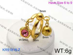 Stainless Steel Gold-plating Ring - KR51818-Z