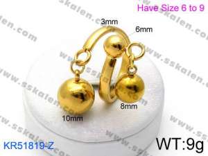 Stainless Steel Gold-plating Ring - KR51819-Z