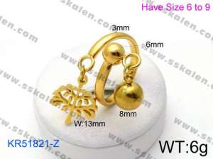 Stainless Steel Gold-plating Ring - KR51821-Z