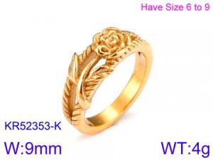 Stainless Steel Gold-plating Ring - KR52353-K