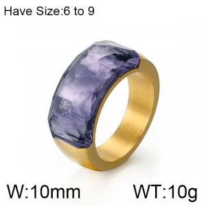 Stainless Steel Stone&Crystal Ring - KR52392-K