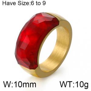 Stainless Steel Stone&Crystal Ring - KR52399-K