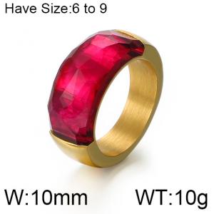 Stainless Steel Stone&Crystal Ring - KR52400-K