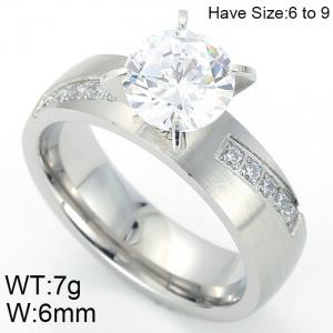 Stainless Steel Stone&Crystal Ring - KR52410-K