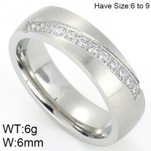 Stainless Steel Stone&Crystal Ring - KR52415-K