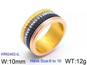 Stainless Steel Stone&Crystal Ring - KR52452-IL