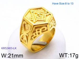 Stainless Steel Gold-plating Ring - KR52463-LK