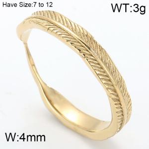 Stainless Steel Gold-plating Ring - KR52755-K
