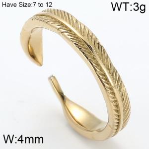 Stainless Steel Gold-plating Ring - KR52757-K