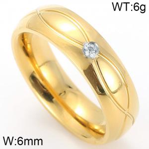 Stainless Steel Stone&Crystal Ring - KR52988-K