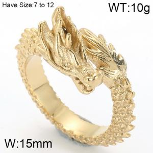 Stainless Steel Gold-plating Ring - KR53285-K