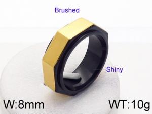 Stainless Steel Black-plating Ring - KR53504-GC