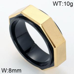 Stainless Steel Black-plating Ring - KR53504-GC