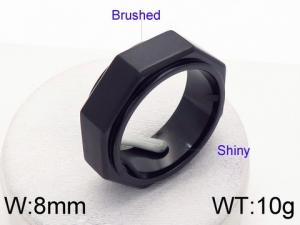 Stainless Steel Black-plating Ring - KR53508-GC