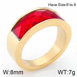 Stainless Steel Stone&Crystal Ring - KR53600-K