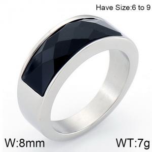 Stainless Steel Stone&Crystal Ring - KR53609-K