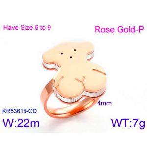 Stainless Steel Rose Gold-plating Ring - KR53615-CD
