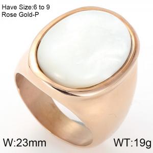 Stainless Steel Rose Gold-plating Ring - KR53720-K