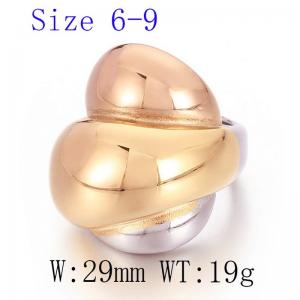 European and American French style Instagram style ring, stainless steel plated with 18k real gold titanium steel index finger ring - KR53724-LK