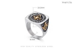 Stainless Steel Gold-plating Ring - KR53749-LU