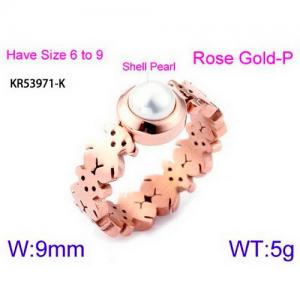 SS Shell Pearl Rings - KR53971-K