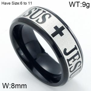 Stainless Steel Black-plating Ring - KR54025-GC