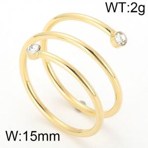Stainless Steel Stone&Crystal Ring - KR54060-GC
