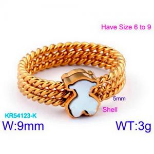 Stainless Steel Gold-plating Ring - KR54123-K