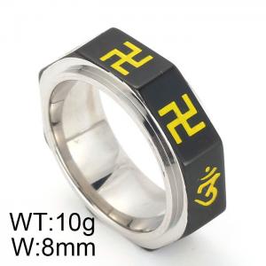 Stainless Steel Black-plating Ring - KR54436-GC