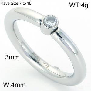 Stainless Steel Stone&Crystal Ring - KR54488-K