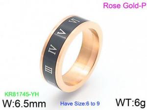 Stainless Steel Rose Gold-plating Ring - KR81745-YH
