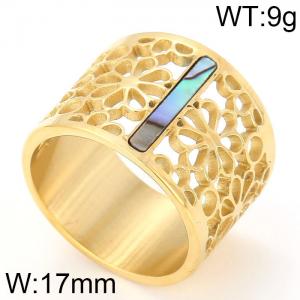 Stainless Steel Gold-plating Ring - KR81803-KGC