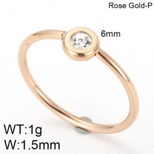 Stainless Steel Stone&Crystal Ring - KR82024-GC