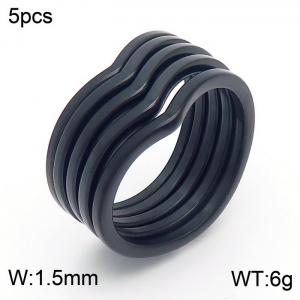Stainless Steel Black-plating Ring - KR82052-GC