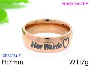 Stainless Steel Rose Gold-plating Ring - KR82074-Z