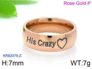 Stainless Steel Rose Gold-plating Ring - KR82075-Z