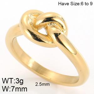 Stainless Steel Gold-plating Ring - KR82086-K