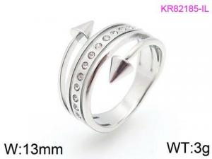 Stainless Steel Stone&Crystal Ring - KR82185-IL