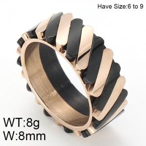 Stainless Steel Rose Gold-plating Ring - KR82353-K