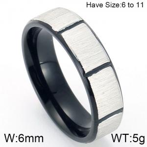 Stainless Steel Black-plating Ring - KR82571-K