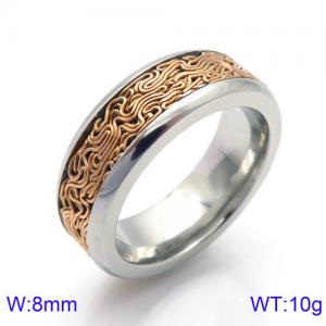 Stainless Steel Rose Gold-plating Ring - KR82584-KYM