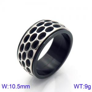 Stainless Steel Black-plating Ring - KR82592-KYM