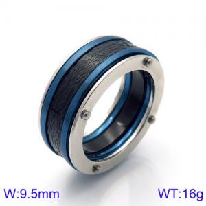 Stainless Steel Black-plating Ring - KR82596-KYM
