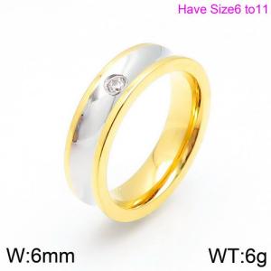 Stainless Steel Stone&Crystal Ring - KR82615-K