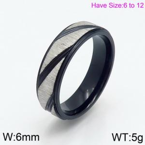Stainless Steel Black-plating Ring - KR82616-K
